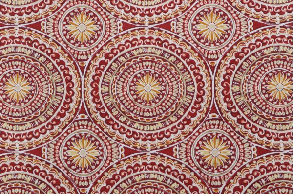 Bryant Fabrics Seville Printed Polyester Outdoor Fabric in Salsa 