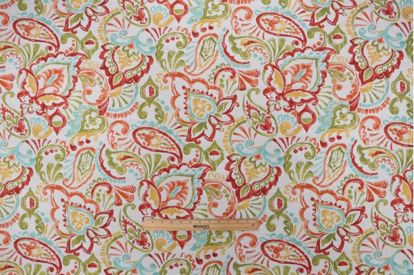 Bryant Fabrics Malitta Multi Printed Polyester Outdoor Fabric in Papaya 