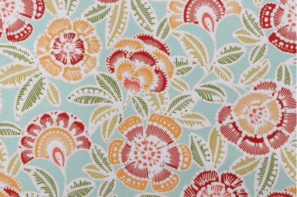 Bryant Fabrics Unala Multi Printed Polyester Outdoor Fabric in Aqua 