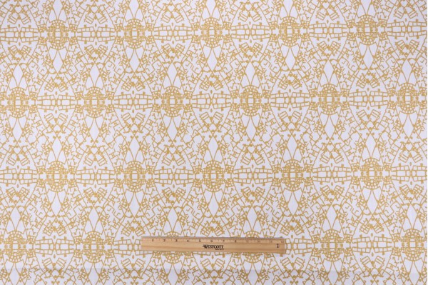 Sample of Lacefield Caledonia Printed Cotton Blend Drapery Fabric in Tuscan Sun 