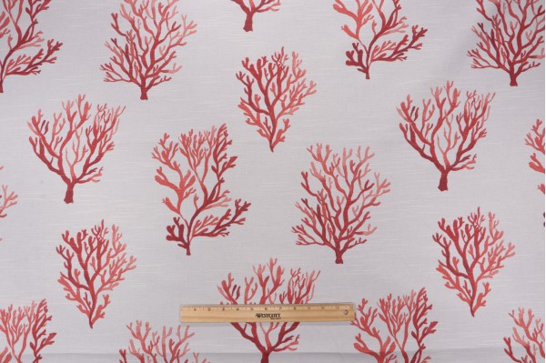 Lacefield Santorini Printed Cotton Drapery Fabric in Geranium 