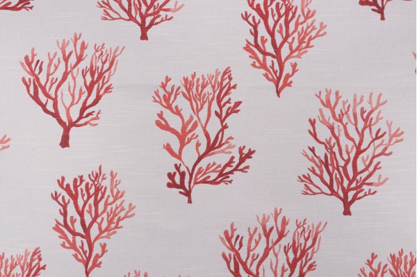 Lacefield Santorini Printed Cotton Drapery Fabric in Geranium 