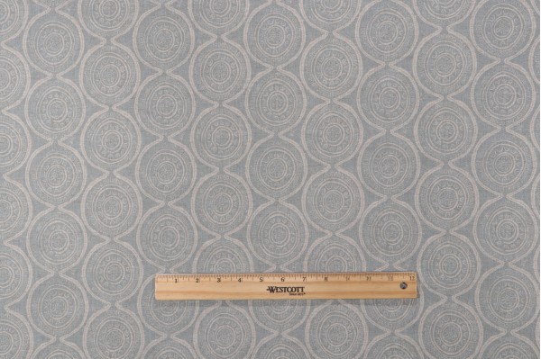 Lacefield Atlas Printed Cotton Blend Drapery Fabric in Swedish Blue 