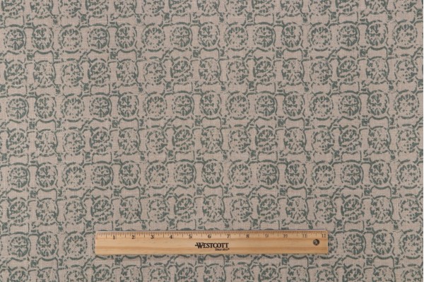 Lacefield Castille Printed Linen Blend Drapery Fabric in Seagrass 