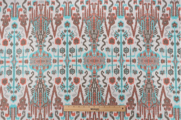 Lacefield Bombay Printed Cotton Drapery Fabric in Mango 