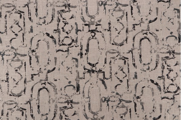 Lacefield Miramar Printed Linen Blend Drapery Fabric in Granite 