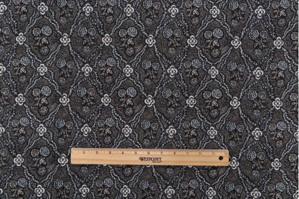 Crypton High Performance Printed Chenille Upholstery Fabric in Ebony