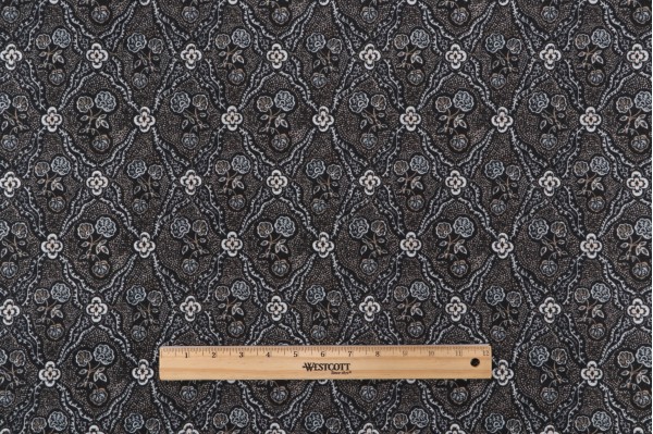 Crypton High Performance Printed Chenille Upholstery Fabric in Ebony