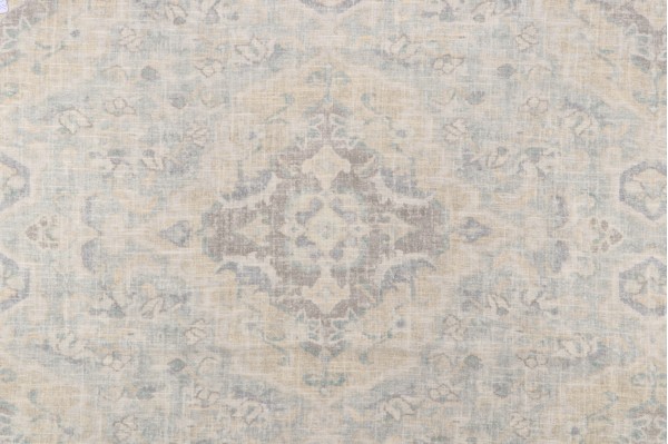 Covington Jaipur Printed Linen Blend Drapery Fabric in Serenity