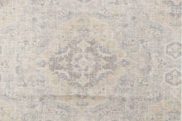 Covington Jaipur Printed Linen Blend Drapery Fabric in Serenity