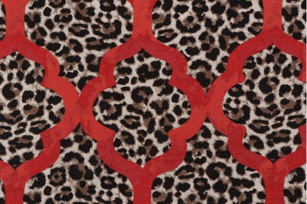 Valdese Weavers Changi Crypton Home Finish Tapestry Upholstery Fabric in Scarlet