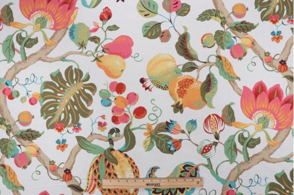 P Kaufmann Harmony Printed Cotton Drapery Fabric in Bright Multi