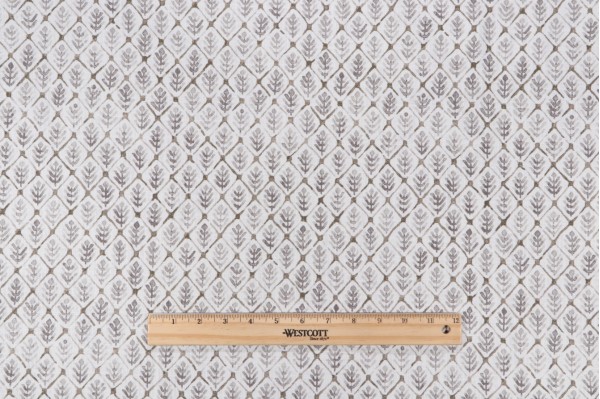Fabricut Kendall Wilkinson Saranac Printed Cotton Drapery Fabric in Pewter