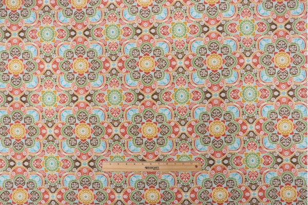 Bryant Fabrics Keyzo Medallion Printed Polyester Outdoor Fabric in Turmeric