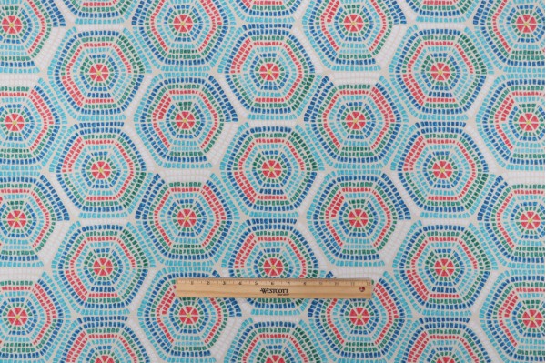 Bryant Fabrics Villa Mosaic Printed Polyester Outdoor Fabric in Confetti