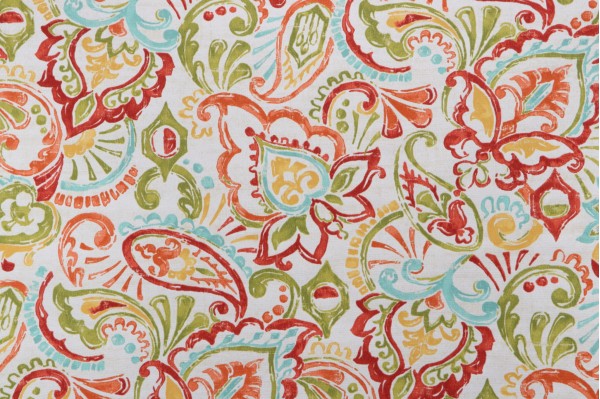 Bryant Fabrics Malitta Multi Printed Polyester Outdoor Fabric in Papaya