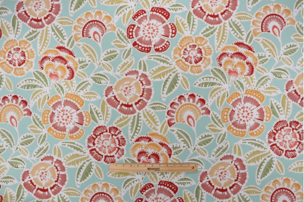 Click for 1 Yards Bryant Fabrics Unala Multi Printed Polyester Outdoor Fabric in Aqua Bryant Fabrics Unala Multi Printed Polyester Outdoor Fabric in Aqua