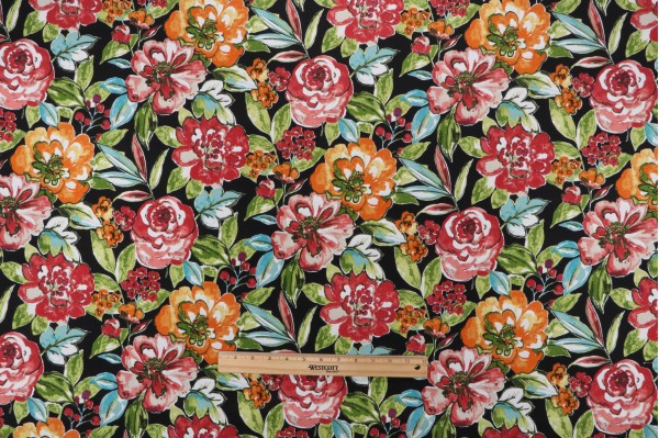 Bryant Fabrics Nikolette Printed Polyester Outdoor Fabric in Onyx