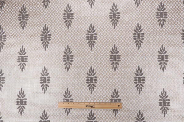 Lacefield Boca Printed Cotton Drapery Fabric in Gold