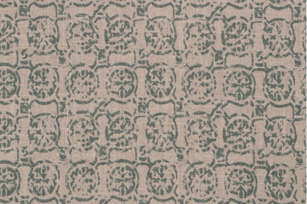 Lacefield Castille Printed Linen Blend Drapery Fabric in Seagrass