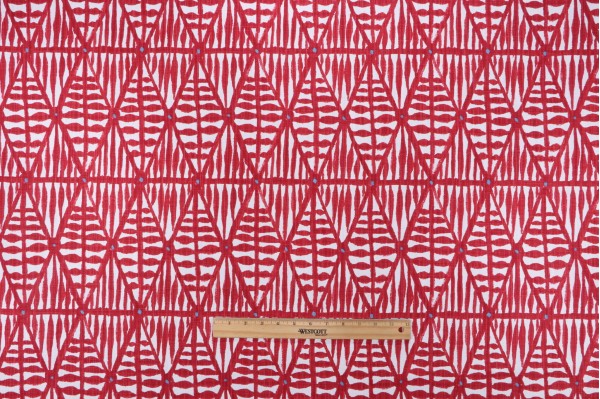 Lacefield Kona Printed Cotton Blend Drapery Fabric in Ruby