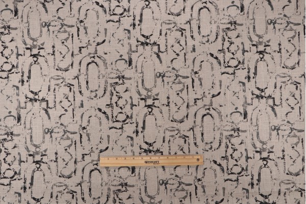 Lacefield Miramar Printed Linen Blend Drapery Fabric in Granite