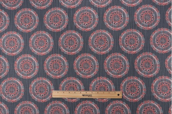 Lacefield Francesca Printed Cotton Blend Drapery Fabric in Charcoal