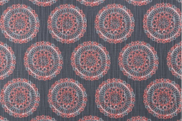 Lacefield Francesca Printed Cotton Blend Drapery Fabric in Charcoal