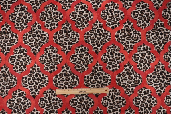 Valdese Weavers Changi Crypton Home Finish Tapestry Upholstery Fabric in Scarlet