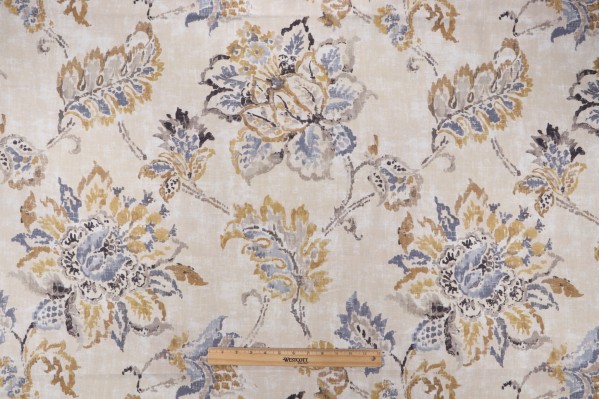Jemma Printed Cotton Drapery Fabric in Dusk