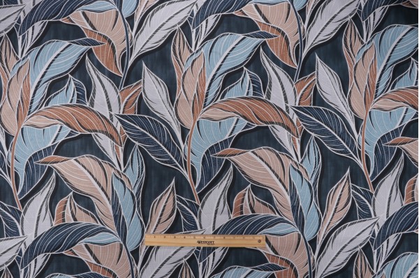 Click for 3.13 Yards Kitt Printed Drapery Fabric in Indigo Kitt Printed Drapery Fabric in Indigo