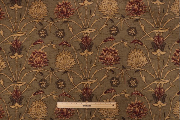 Fonthill Templeton Chenille Tapestry Upholstery Fabric in Greige