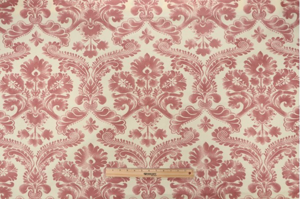 Scalamandre Judith Printed Drapery Fabric in Mauve on Maize
