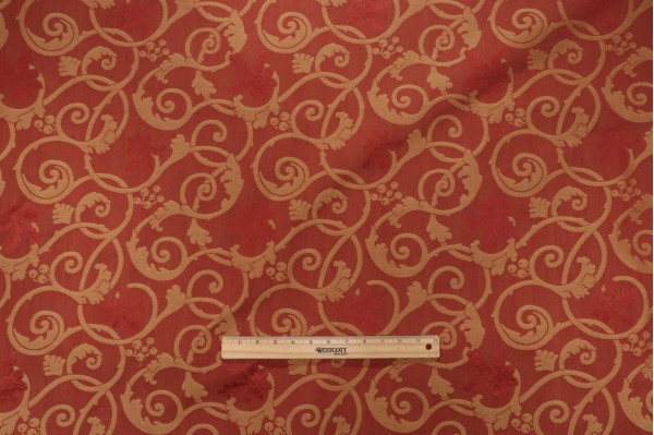 Grey Watkins Perugia Damask Decorator Fabric in Rust