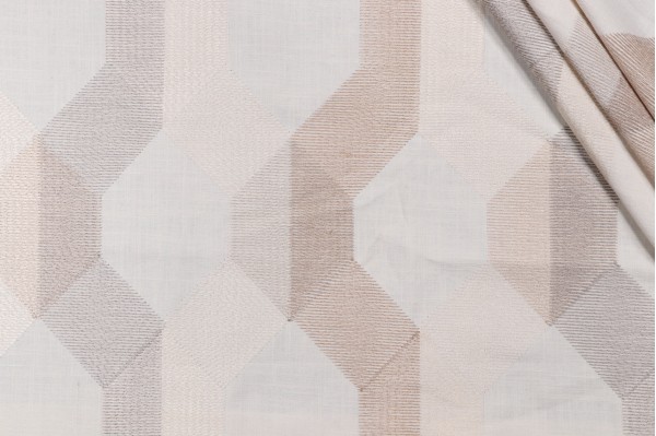 Click for 1.5 Yards Textile 360 Ed 18934 Embroidered Decorator Fabric in Stone Textile 360 Ed 18934 Embroidered Decorator Fabric in Stone