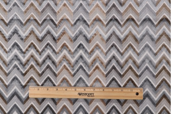 Chevron Velvet Upholstery Fabric in Mineral