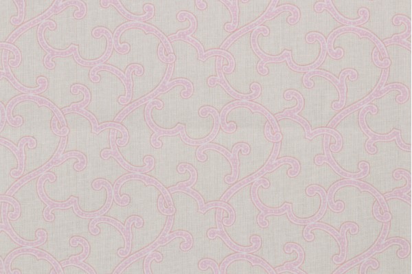 Charlotte Moss Beryl Printed Cotton Drapery Fabric in Rose for Fabricut