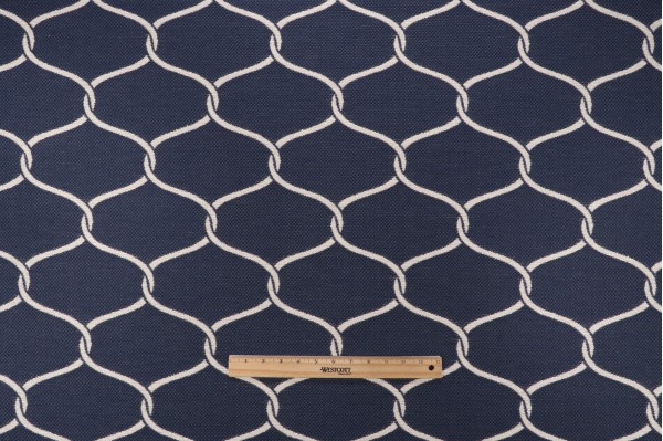 Twist Woven Upholstery Fabric in Indigo