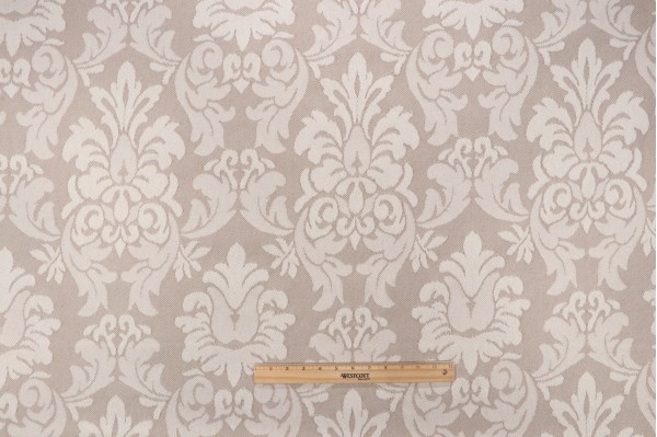 Whitaker Damask Upholstery Fabric in Sand