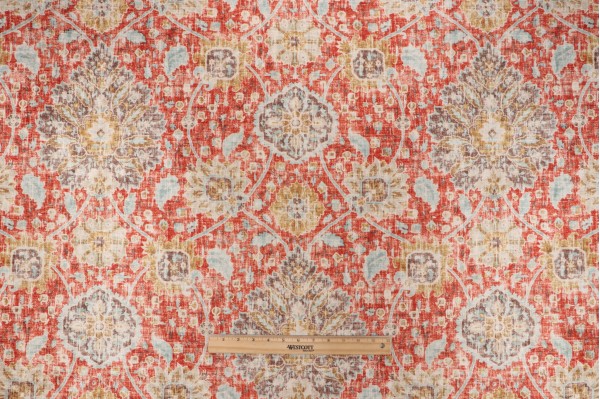 P Kaufmann Sariz Printed Chenille Decorator Fabric in Cerise