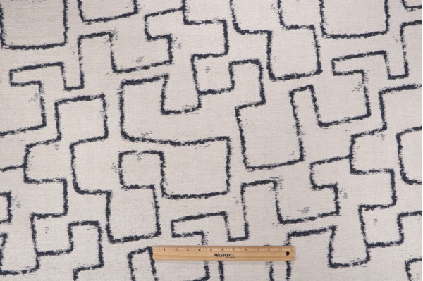 Crypton Imala High Performance Chenille Upholstery Fabric in Indigo Cream