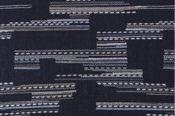 5.88 Yard Harper Home Jarvell Embroidered Drapery Fabric in Indigo