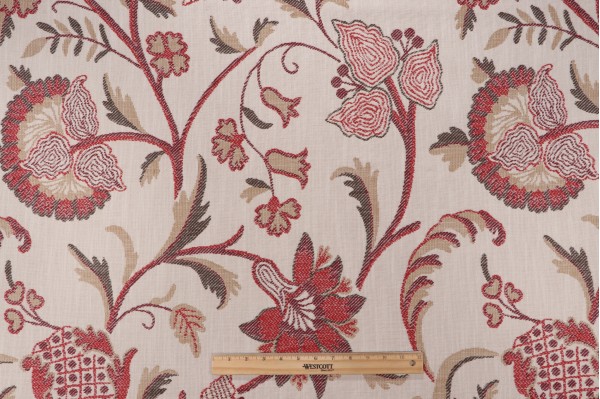 Click for 8.13 Yards Valdese Weavers Kalitta Tapestry Outdoor Fabric in Crimson Valdese Weavers Kalitta Tapestry Outdoor Fabric in Crimson