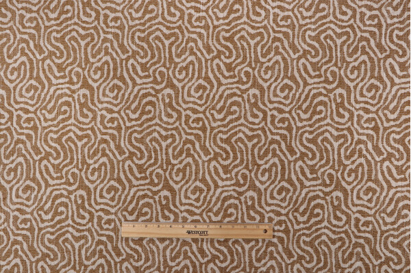 Richloom Pisces Woven Chenille Upholstery Fabric in Brass 