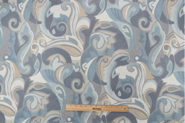 Sample of Richloom Armand Printed Chenille Decorator Fabric in Vapor 