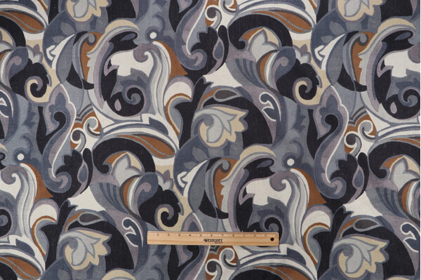 Sample of Richloom Armand Printed Chenille Decorator Fabric in Bittersweet 