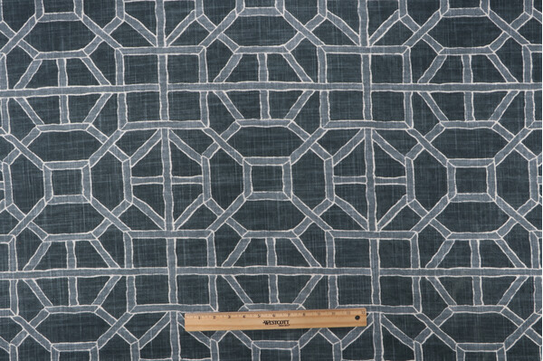 Richloom Miri Printed Cotton Blend Drapery Fabric in Slate 