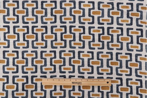 Richloom Guess Printed Cotton Blend Drapery Fabric in Indigo 