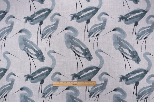 Richloom Isobel Printed Linen Blend Drapery Fabric in Ink 