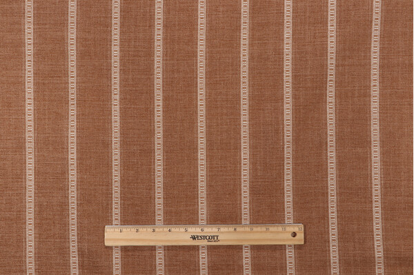 PK Lifestyles Rancho Stripe Woven Chenille Upholstery Fabric in Saddle 